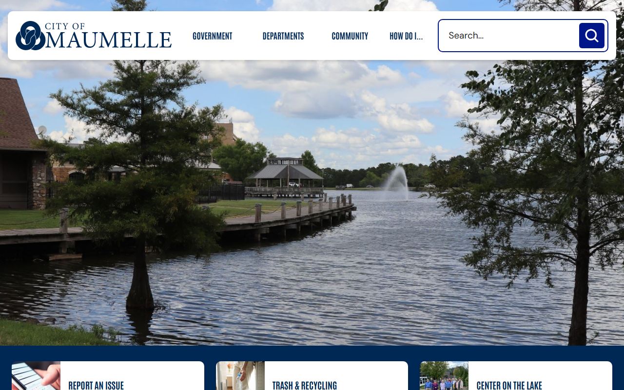 Maumelle Arkansas city homepage for property and city services