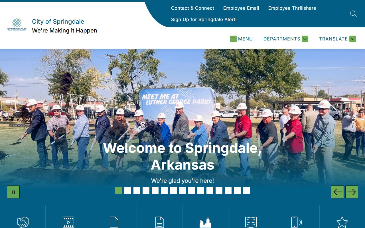 Springdale Arkansas city homepage for property and planning resources