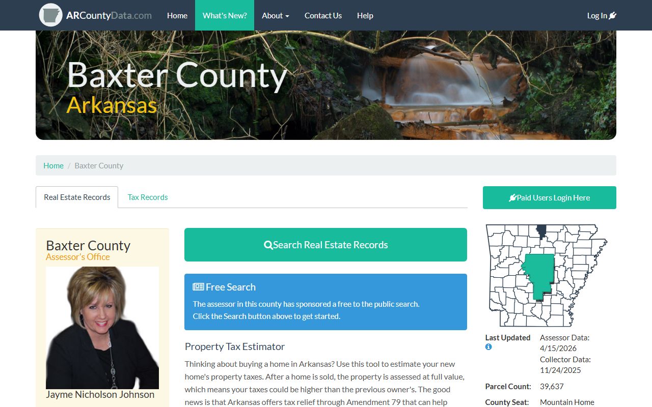 baxter county deed records arcountydata property search portal