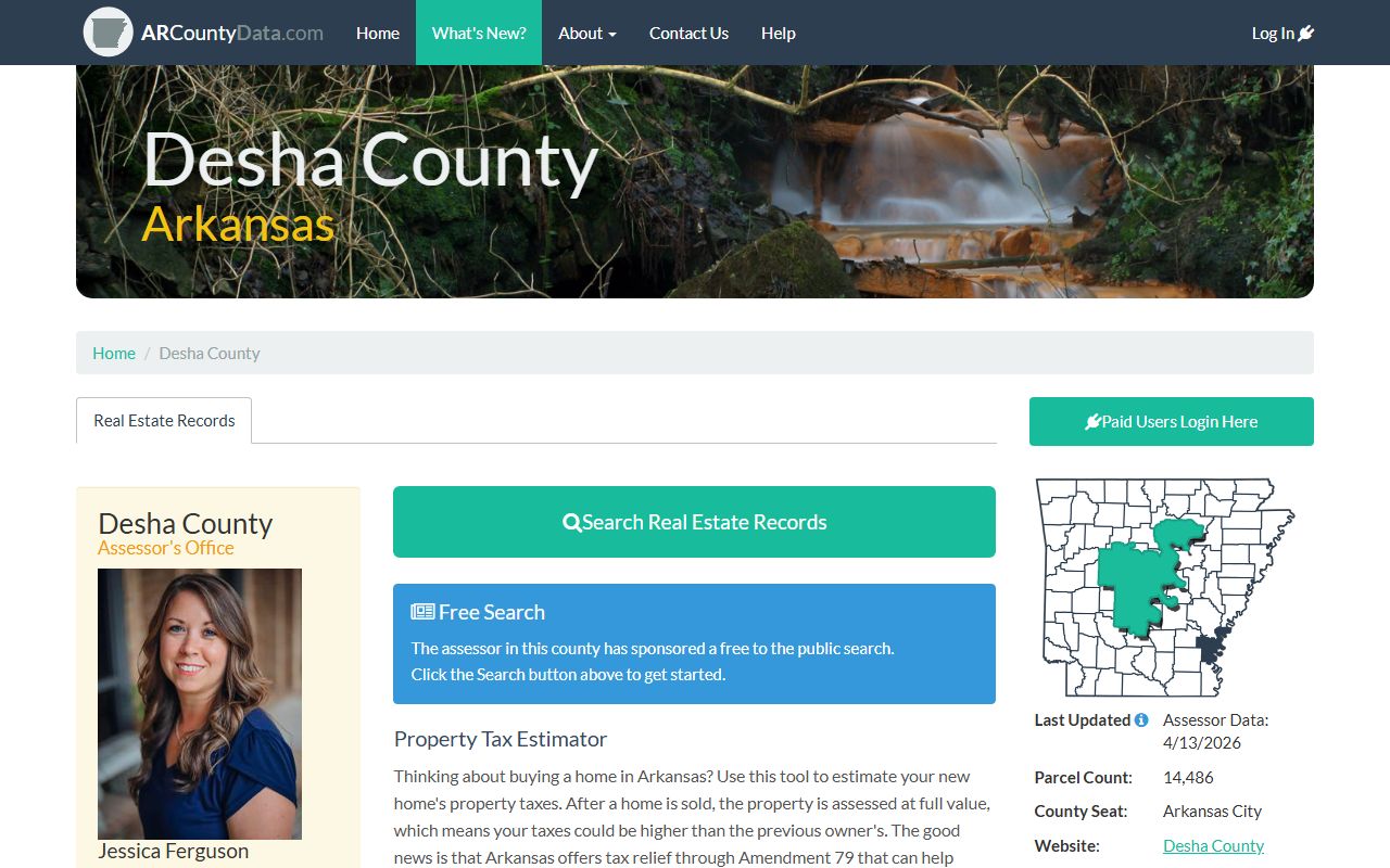 Desha County deed records on ARCountyData