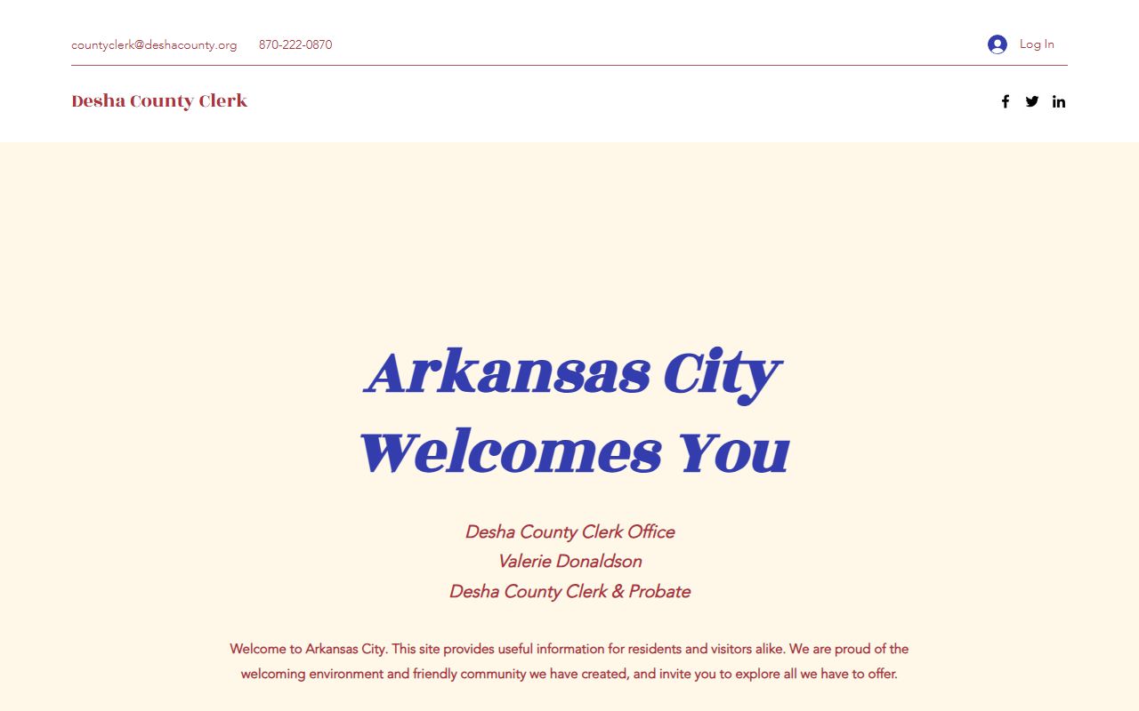 Desha County Clerk office contact and services