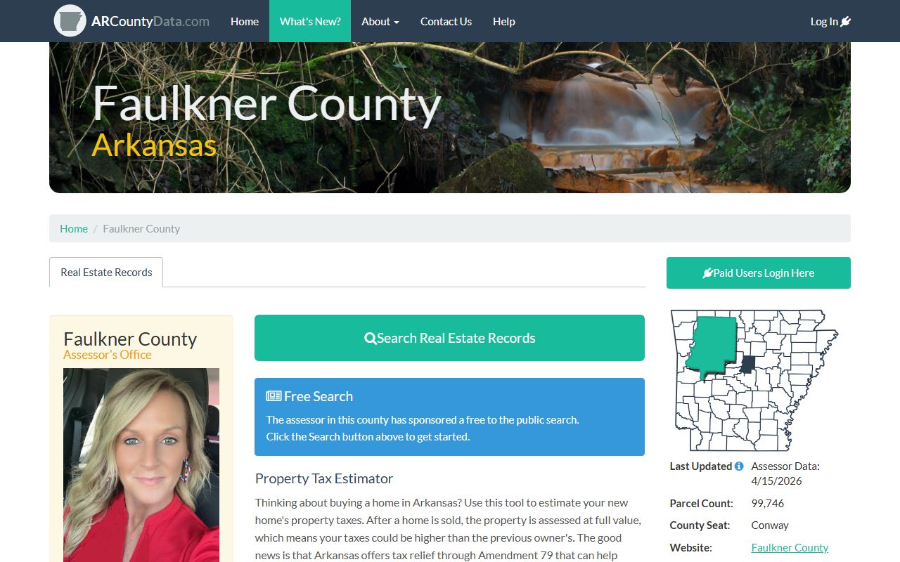 Faulkner County deed records on ARCountyData property search
