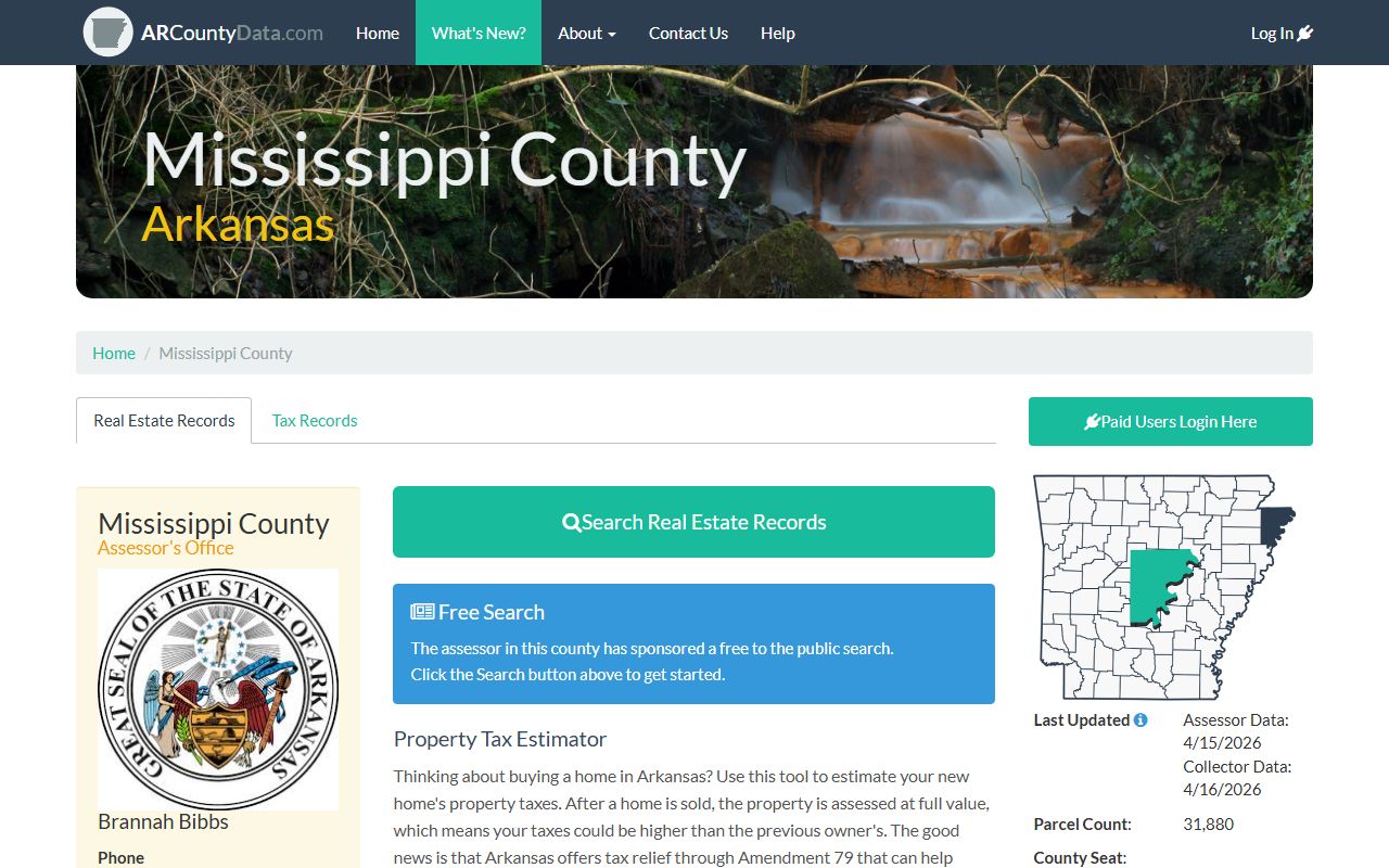 Mississippi County deed records arcountydata property search