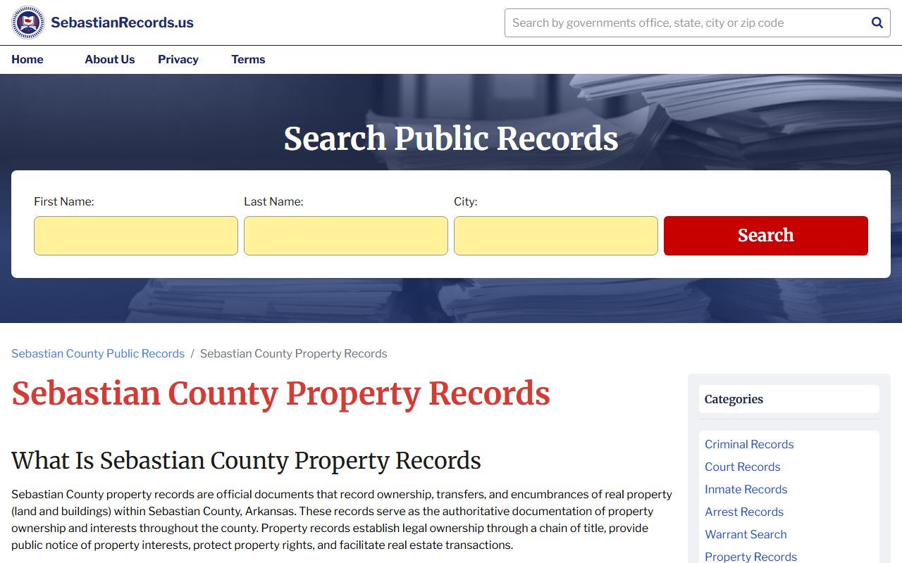 sebastian county property records portal deed search fort smith