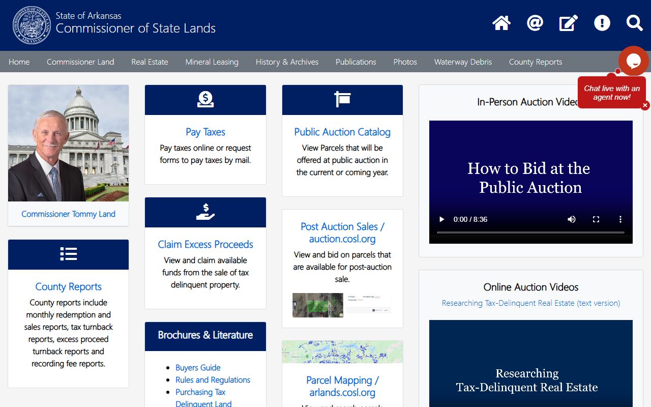 Arkansas Commissioner of State Lands deed records and tax sales