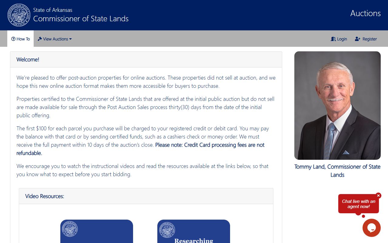 Arkansas tax delinquent property auction deed records COSL